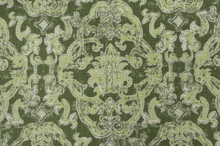 Lacefield Contessa Printed Cotton Drapery Fabric in Olive 
