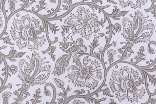 Lacefield Aesha Printed Cotton Drapery Fabric in Taupe 