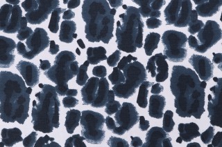 Lacefield Leopard Printed Cotton Blend Drapery Fabric in Cadet 