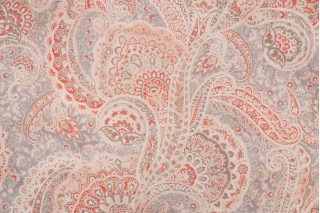 PK Lifestyles Sultan&#39;s Paisley Printed Cotton Twill Drapery Fabric in Ember