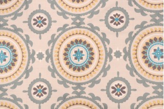 Valiant Fabrics Zanzibar Embroidered Drapery Fabric in Azure