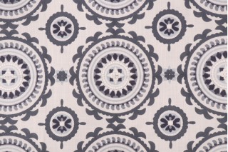 Valiant Fabrics Zanzibar Embroidered Drapery Fabric in Nautic