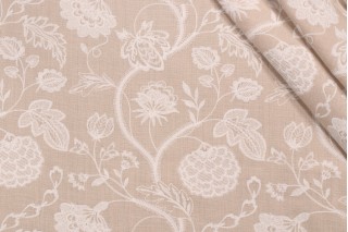 Valiant Fabrics Marissa Embroidered Drapery Fabric in Pebble