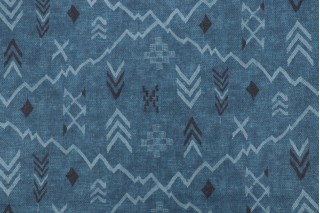 PK Lifestyles Skywalk Printed Drapery Fabric in Denim