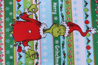 Robert Kaufman How The Grinch Stole Christmas Collection ADE-20274-223 Printed Cotton Craft Fabric in Holiday 