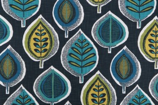 Covington Yoshino Printed Cotton Drapery Fabric in 524-Mediterranean Blue