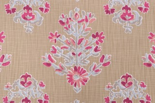 Lacefield Clara Printed Cotton Blend Drapery Fabric in Berry
