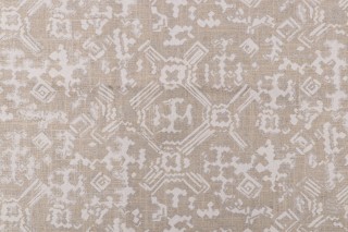 Lacefield Nomad Printed Linen Blend Drapery Fabric in Chalk