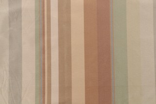 Scalamandre Jacqueline Stripe Silk Decorator Fabric in Green/Gold/Bronze