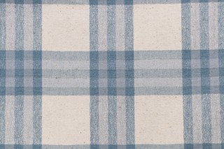 Grey Watkins Piccolo Plaid Woven Decorator Fabric in Sky Blue/Ivory