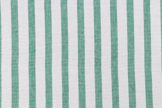 Grey Watkins Mascot Stripe Woven Upholstery Fabric in Emerald