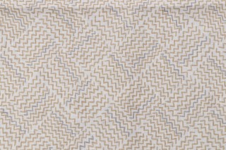 Fonthill Plaze Hand-Printed Linen Drapery Fabric in Taupe