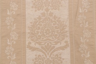 Grey Watkins Ravenna Chenille Damask Upholstery Fabric in Beige