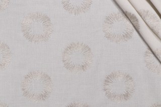 Solange Semi-Sheer Embroidered Drapery Fabric in Quartz