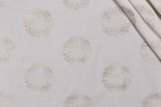 Solange Semi-Sheer Embroidered Drapery Fabric in Quartz