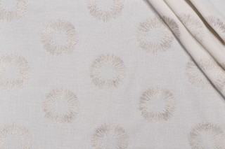 Solange Semi-Sheer Embroidered Drapery Fabric in Quartz