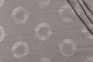 Solange Semi-Sheer Embroidered Drapery Fabric in Platinum