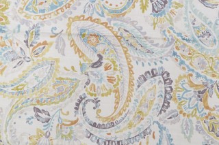 Grinnell Printed Drapery Fabric in Aqua
