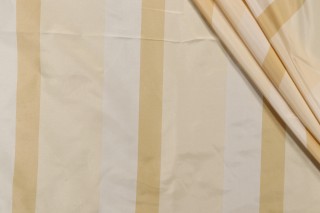 Scalamandre Sirneuse Stripe Silk Decorator Fabric in Cream/Gold