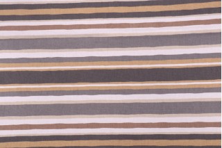 Covington Unique Stripe Printed Cotton Drapery Fabric in 94-Ash