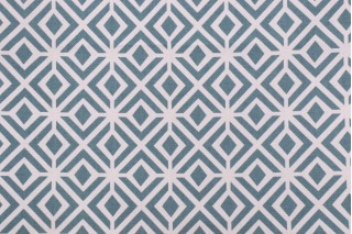 Covington Rupert Printed Cotton Drapery Fabric in 596-Teal