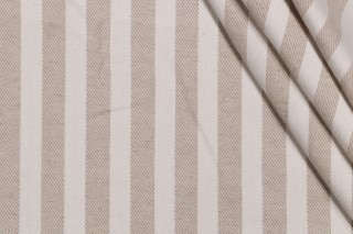 Scalamandre Wiltshire Stripe Woven Decorator Fabric in Stone