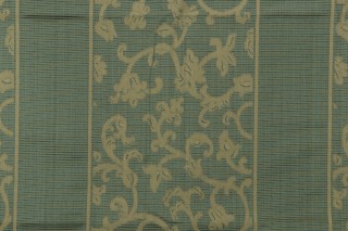 Grey Watkins Prague Stripe Damask Decorator Fabric in Green