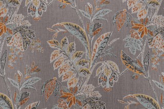 Kravet Ishana Printed Linen Drapery Fabric in Turmeric CLOSEOUT