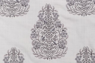Talli Embroidered Drapery Fabric in Slate