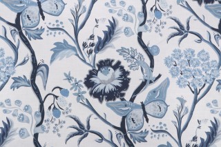 Lacefield Lively Printed Cotton Blend Drapery Fabric in Blue 