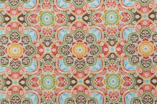 Bryant Fabrics Keyzo Medallion Printed Polyester Outdoor Fabric in Turmeric 