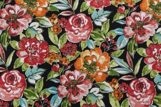 Bryant Fabrics Nikolette Printed Polyester Outdoor Fabric in Onyx 