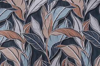 Kitt Printed Drapery Fabric in Indigo