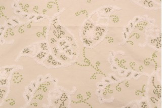 Roth & Tompkins Paisley Lane Embroidered Drapery Fabric in Kiwi