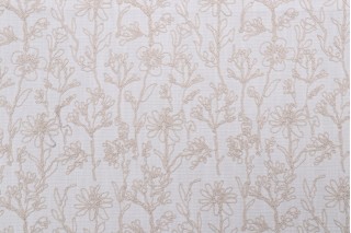 Valiant Fabrics Millie Embroidered Drapery Fabric in Natural