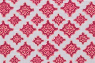 Lacefield Trevi Printed Cotton Drapery Fabric in Mulberry