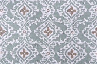 Lacefield Kashmir Printed Cotton Drapery Fabric in Seaglass