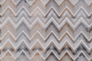 Chevron Velvet Upholstery Fabric in Mineral