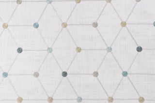 Textile 360 Swirl Geo Embroidered Decorator Fabric in Aqua