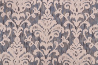 PK Lifestyles Brigitte Printed Polyester Drapery Fabric in Indigo
