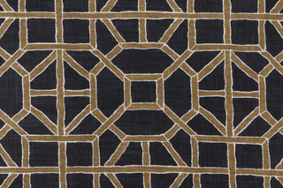 Richloom Miri Printed Cotton Blend Drapery Fabric in Onyx 