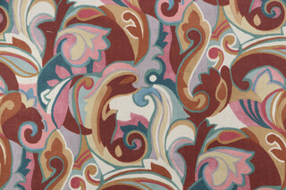 Richloom Armand Printed Chenille Decorator Fabric in Henna 