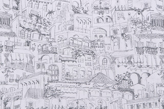 Lacefield Terra Printed Cotton Drapery Fabric in Slate 