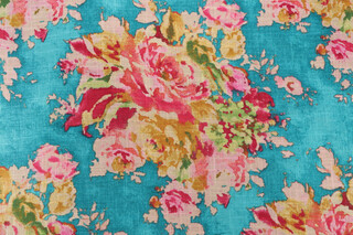 Covington Venus Printed Cotton Blend Drapery Fabric in Caribbean 