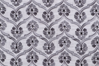 PK Lifestyles Rhythmic Printed Cotton Blend Drapery Fabric in Onyx 