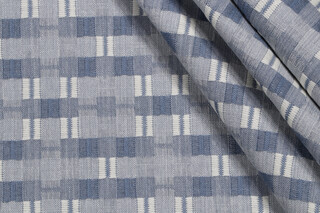 PK Lifestyles Picnic Plaid Woven Upholstery Fabric in Chambray 