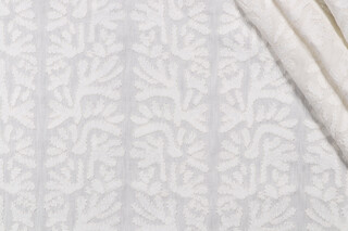 PK Lifestyles Coral Embroidered Drapery Fabric in Coconut 