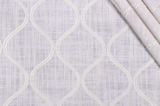 PK Lifestyles Griffith Embroidered Drapery Fabric in Coconut 