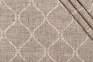 PK Lifestyles Griffith Embroidered Drapery Fabric in Flaxen 