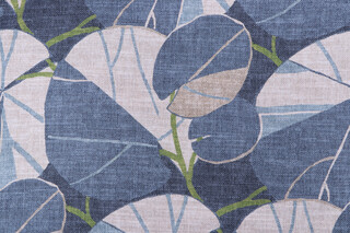 PK Lifestyles Leafy Place Printed Cotton Blend Drapery Fabric in Waterfall 
